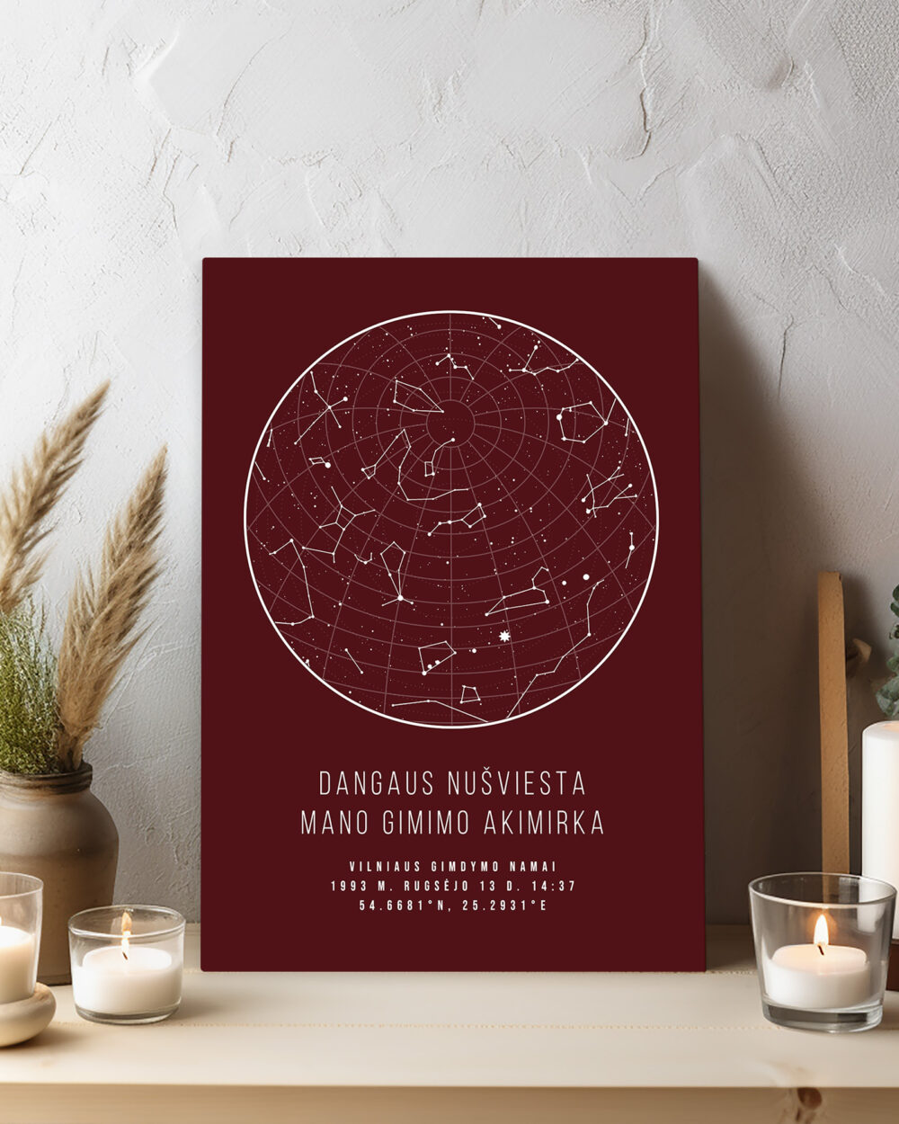 Žvaigždėlapis ant drobės – Bordo