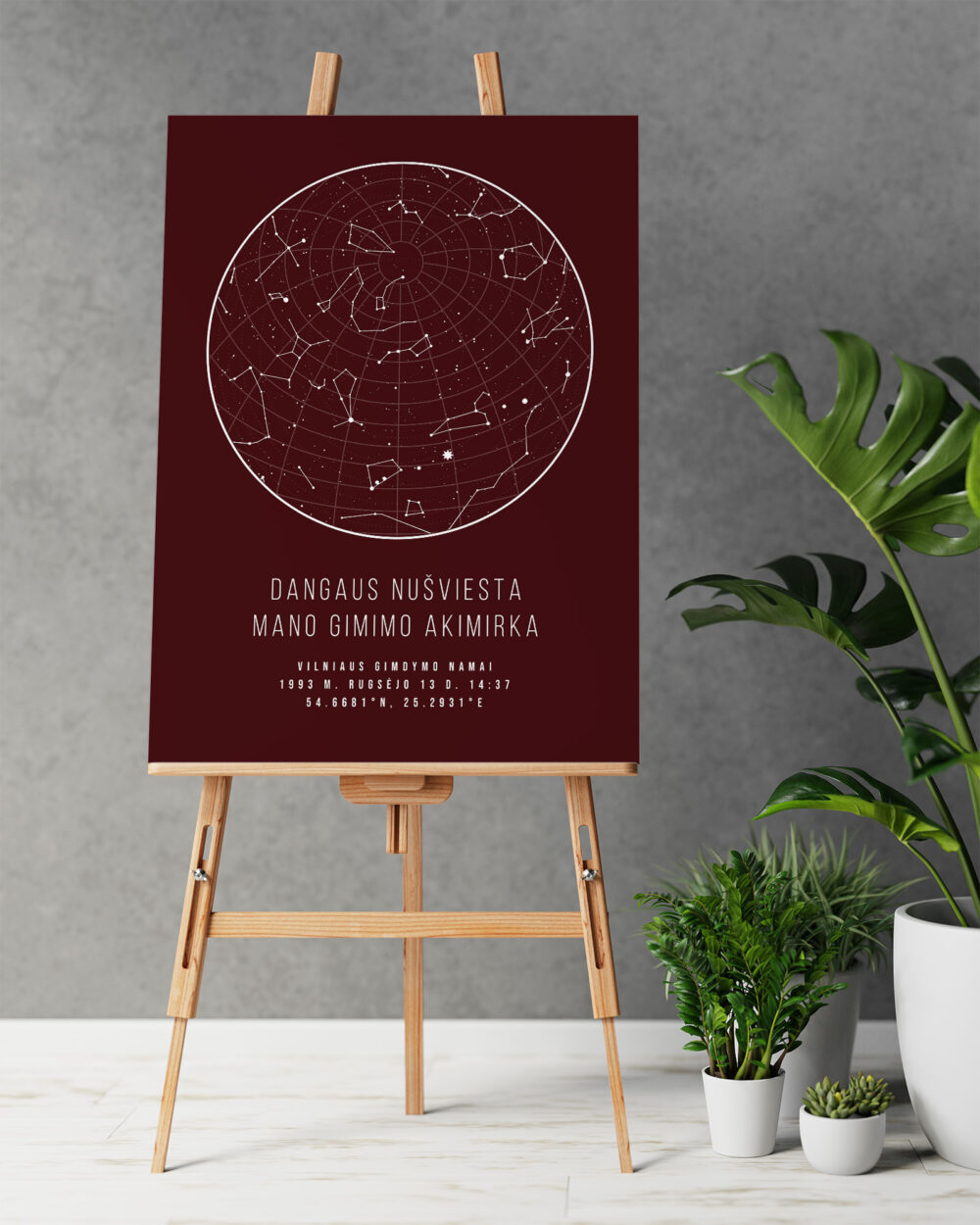 Žvaigždėlapis ant drobės – Bordo