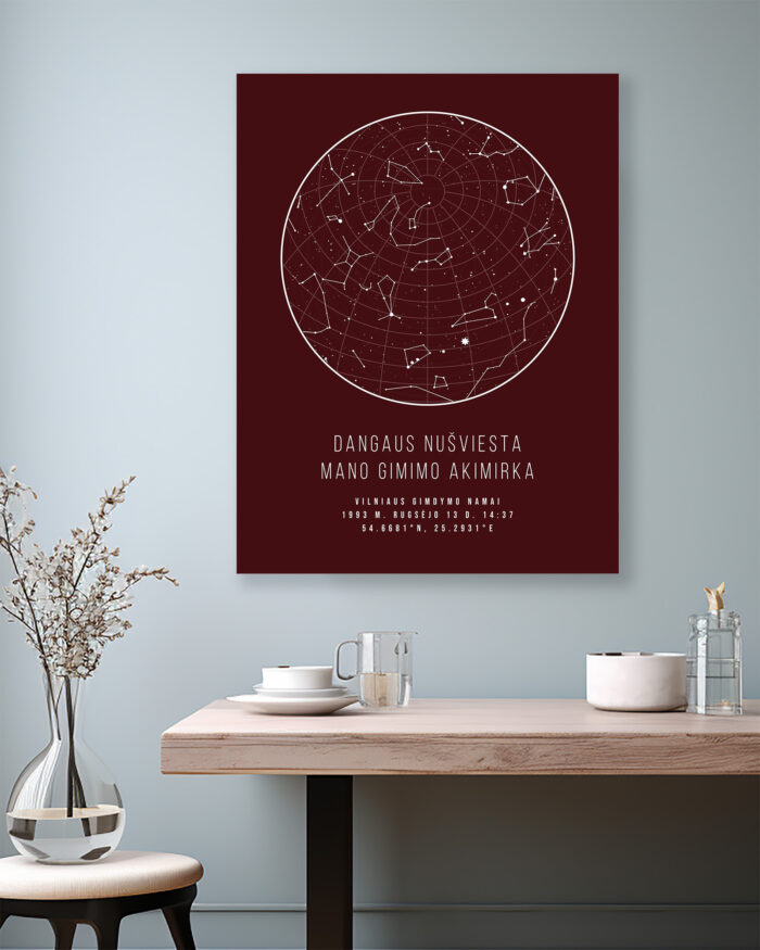 Žvaigždėlapis ant drobės – Bordo