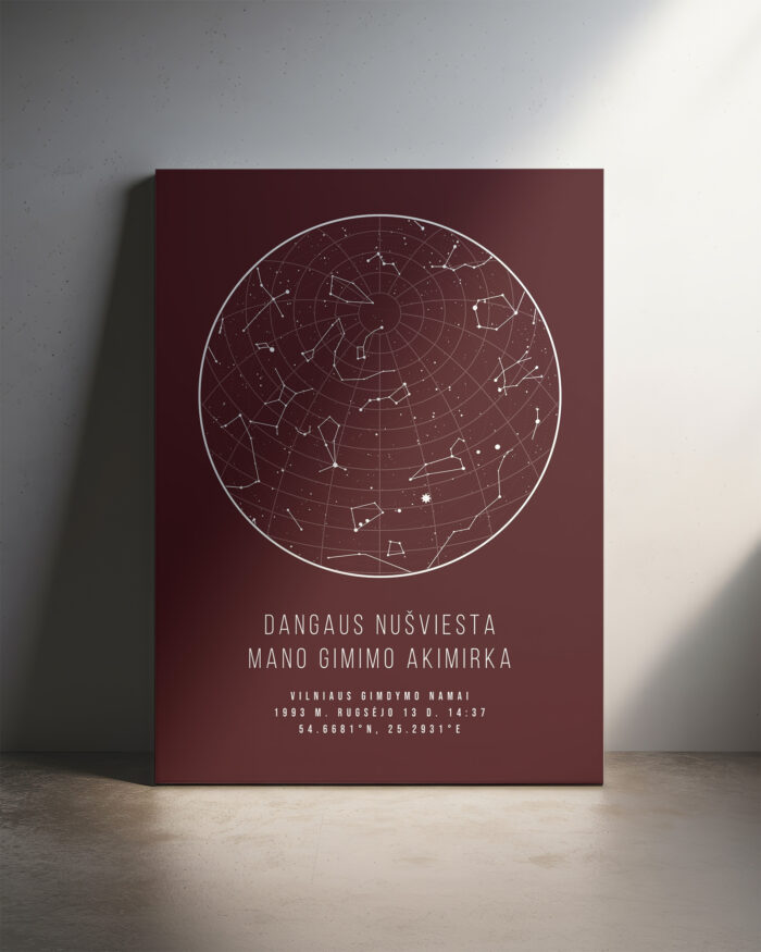 Žvaigždėlapis ant drobės – Bordo