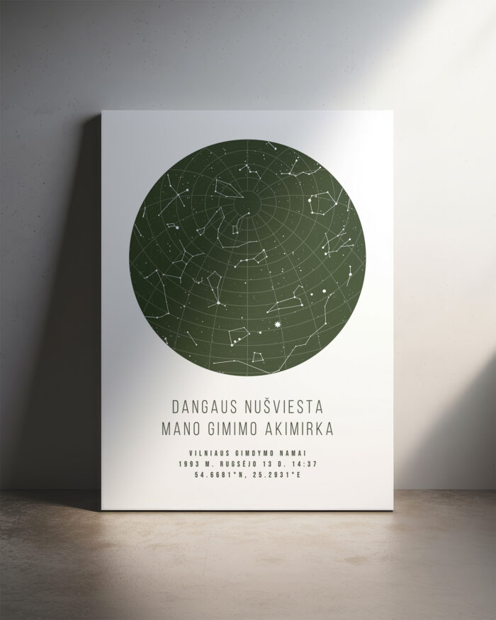 Žvaigždėlapis ant drobės – Baltas/Samaninis