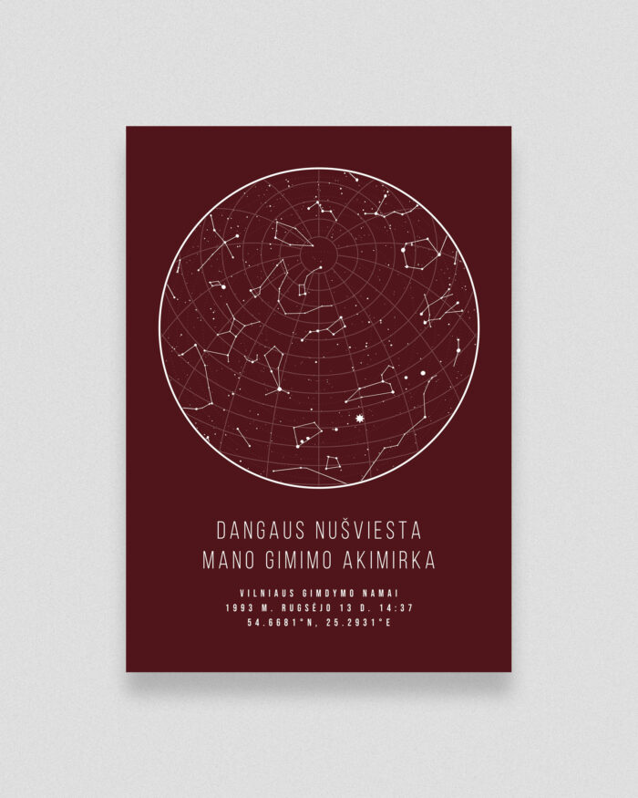 Žvaigždėlapis ant popieriaus – Bordo